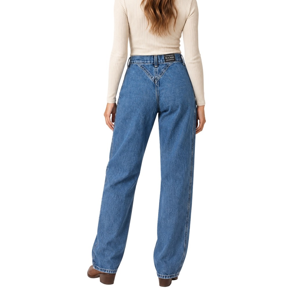 Vintage Rockies Bareback High Rise Western V Yoke Tapered Leg Denim Jeans 29/9